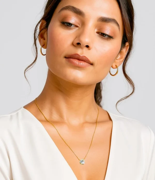 Cadena Dije de Corazon Perla